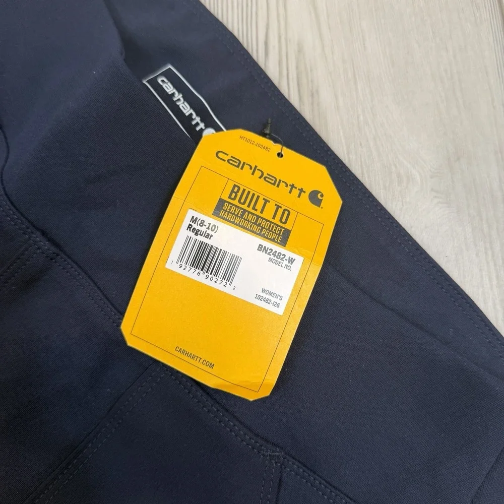 NWT Carhartt 102482 Force Leggings Medium Navy Blue Fitted Cargo Stretch Pockets